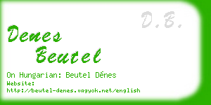 denes beutel business card